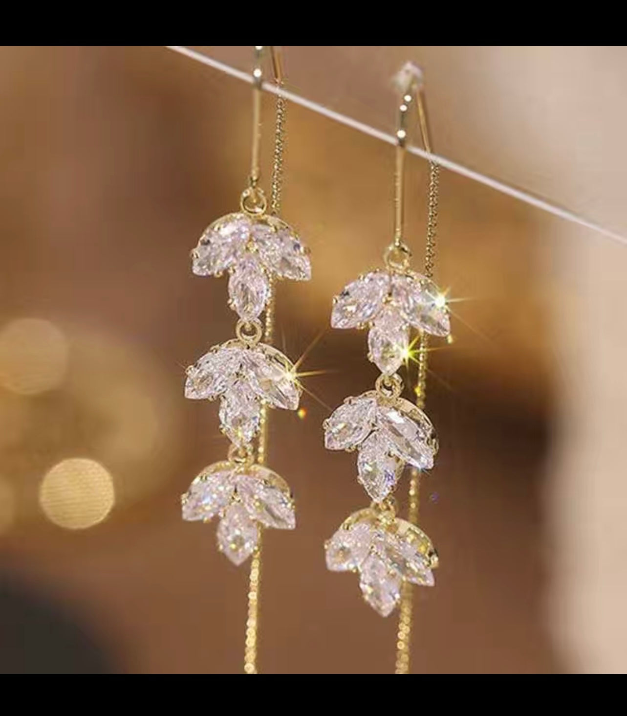 Leaf Tassel Earrings
