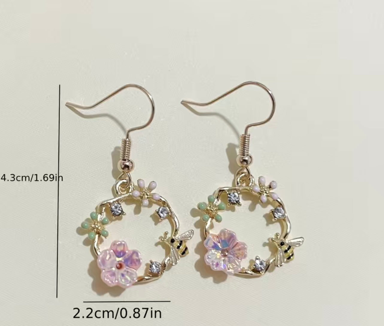 Flower Charm Hook Earrings