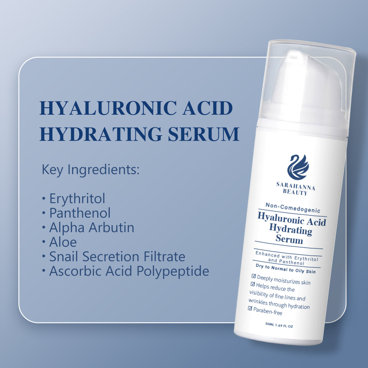 Sarahanna Beauty Hyaluronic Acid Hydrating Serum 50mL